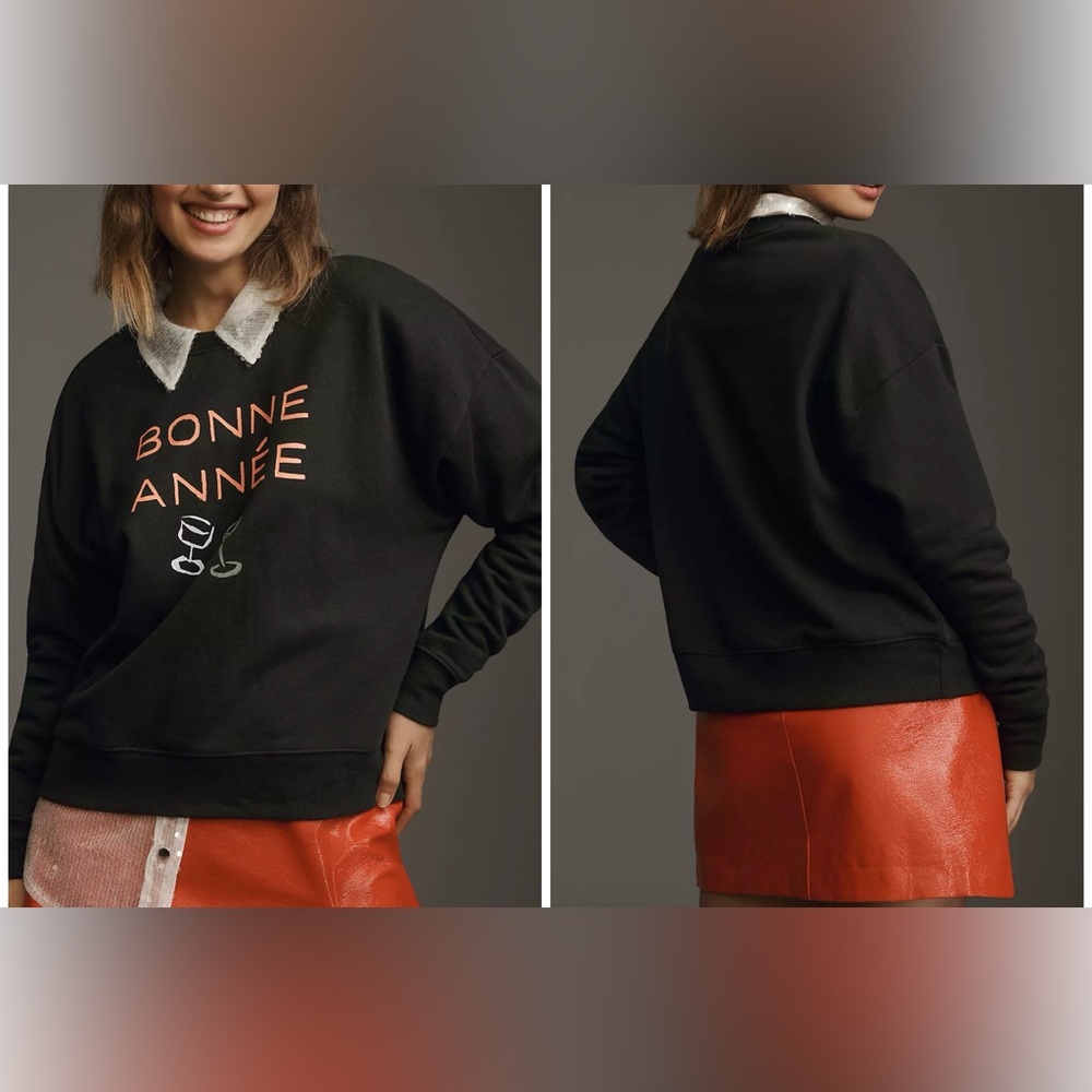 Anthropologie Happy New Year sweatshirt xs